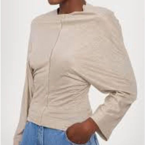 Faithfull the Brand Linen Dolman Sleeve Top 4 - Picture 3 of 7